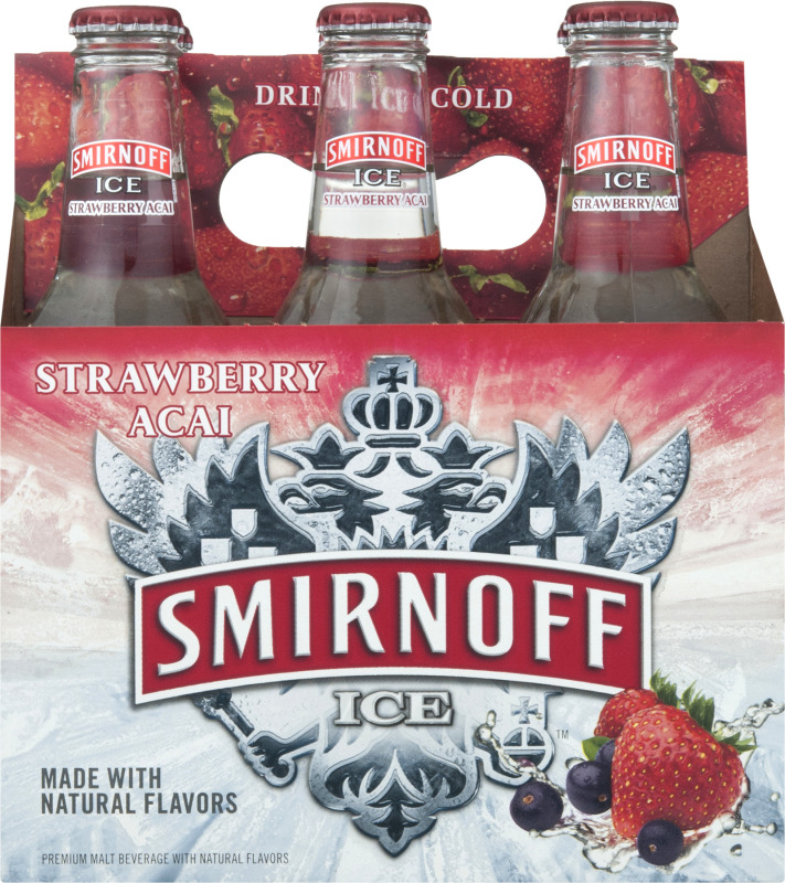 Smirnoff Ice Strawberry Acai 6 Pack Bottles