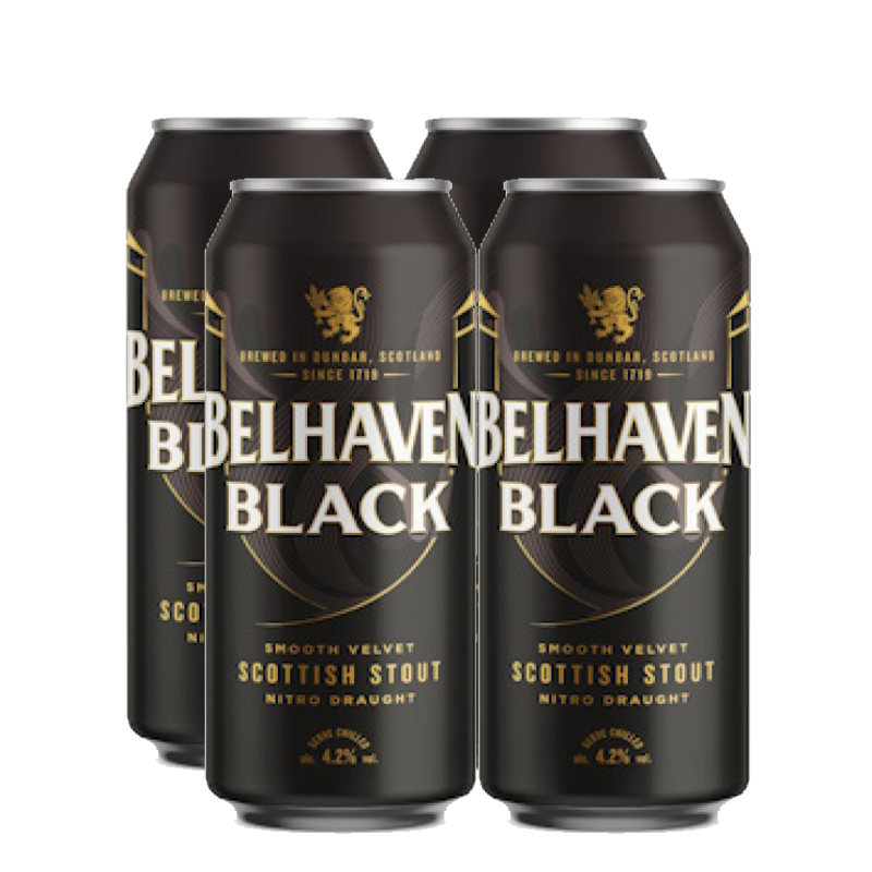 Belhaven Black Scottish Stout 4 Pack Cans