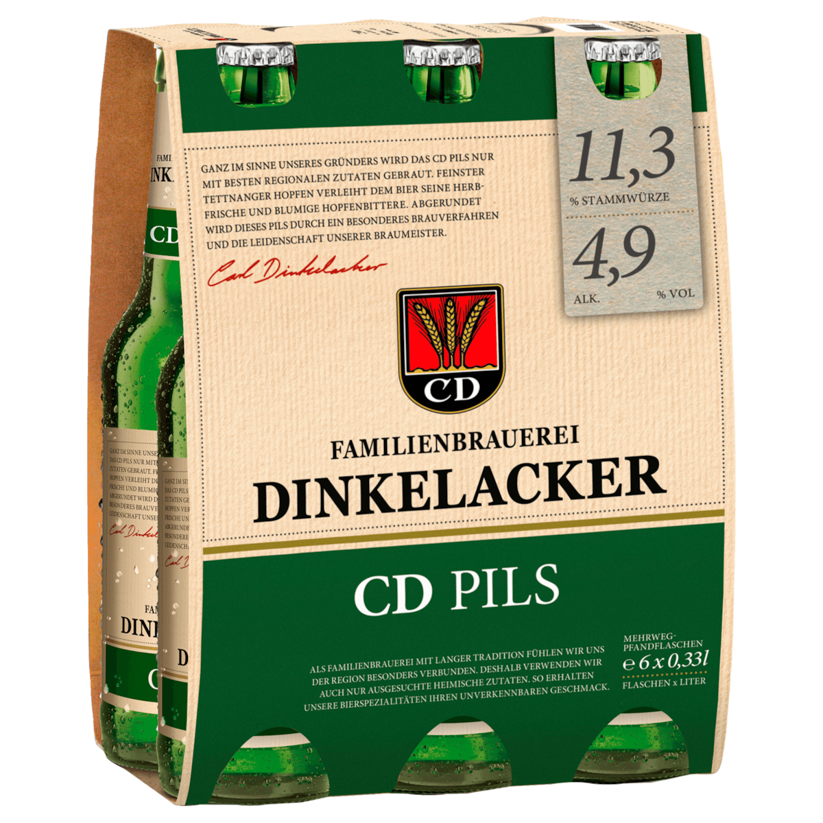 Dinkelacker Pilsner 6 Pack Bottles