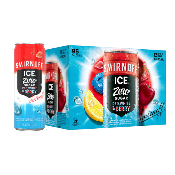 Smirnoff Rd Wht Bry/Vrty Zero S 12 Pack Cans