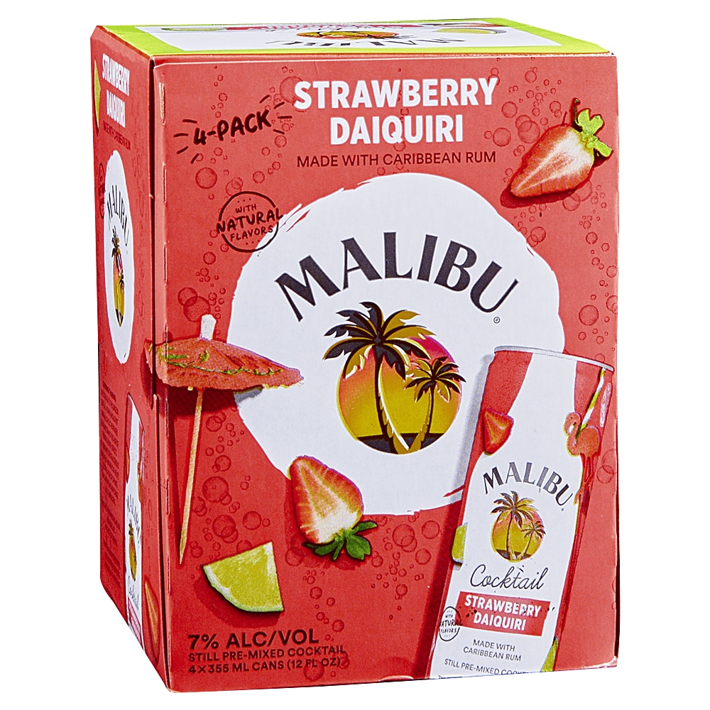 Malibu Strawberry Daiquiri 4 Pack Cans