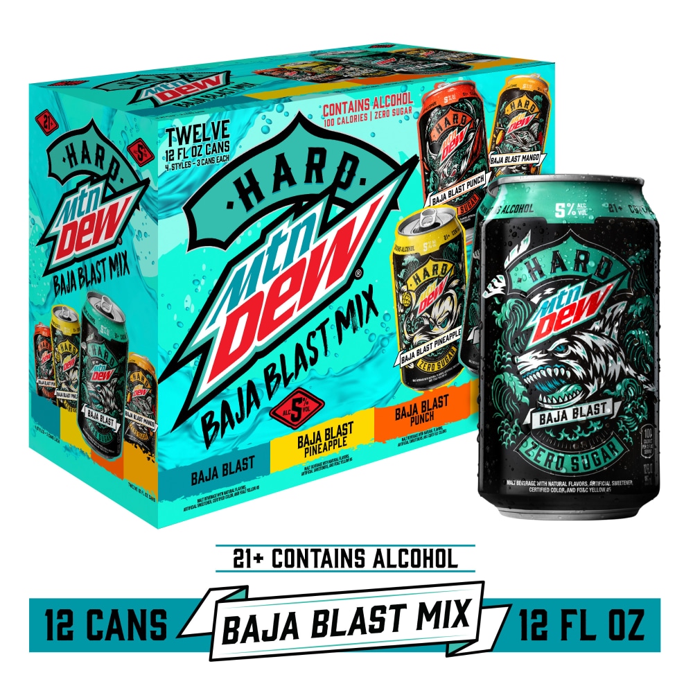 Hard Mtn Dew Baja Blast Mix Vrt 12 Pack Cans