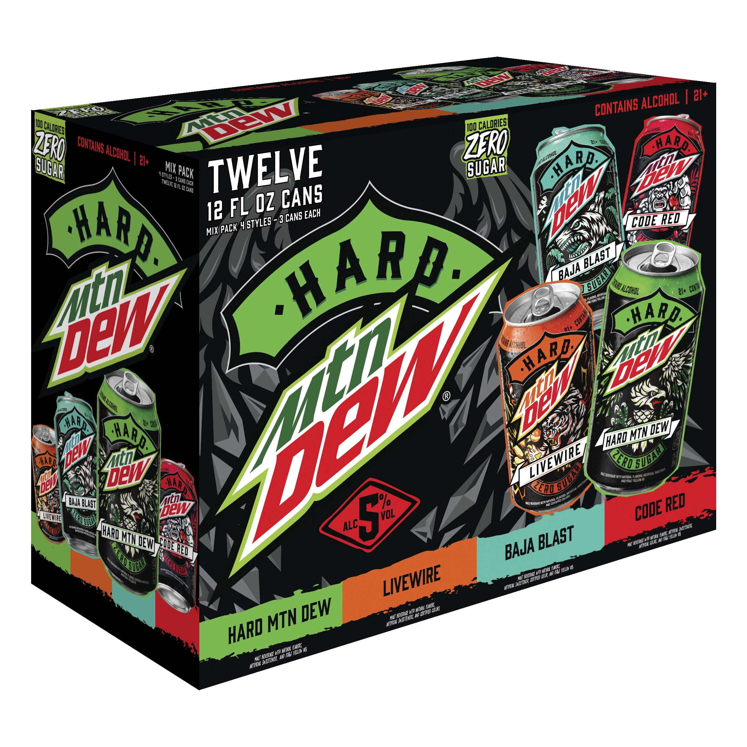 Hard Mtn Dew Mix Pack 12 Pack Cans