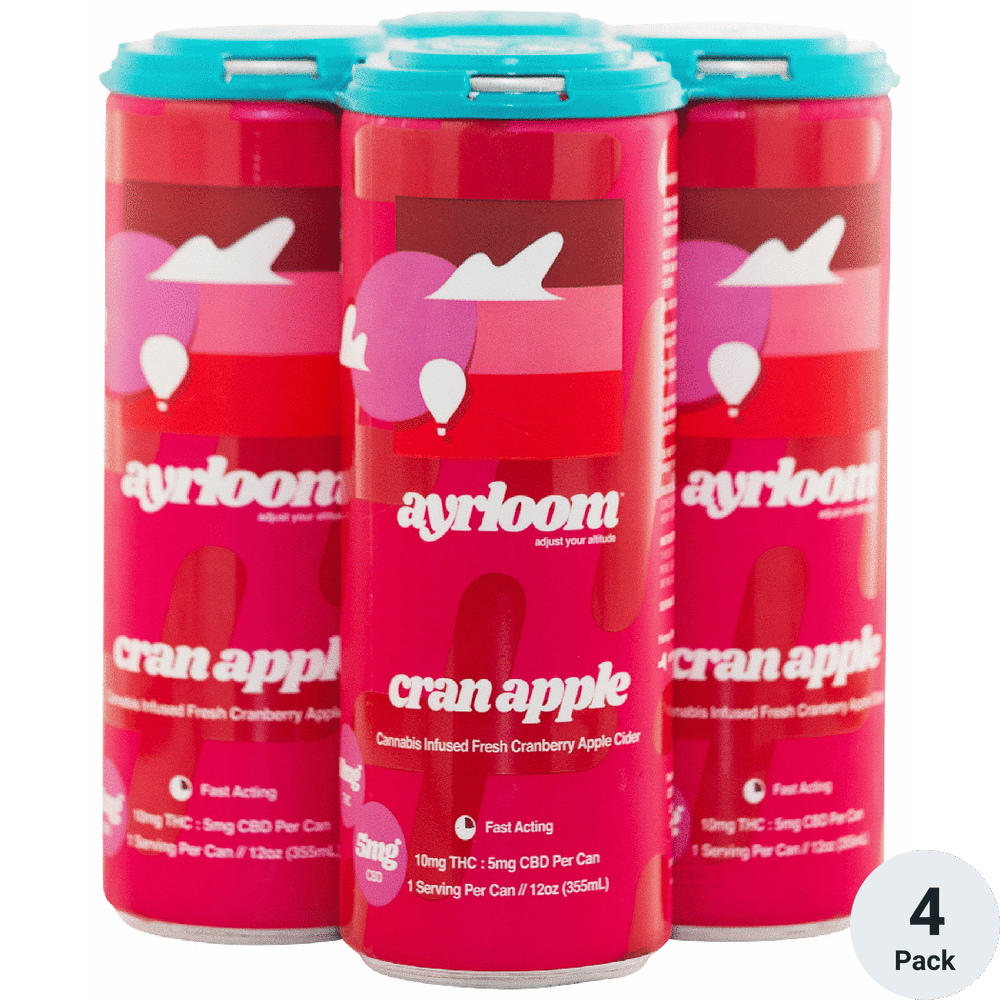 Ayrloom Cranapple 4 Pack Cans
