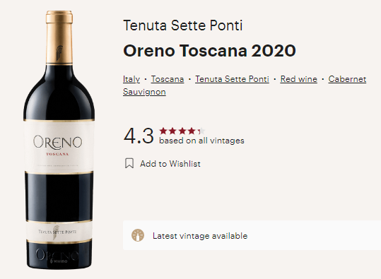 Sette Ponti 'oreno' Red Blend