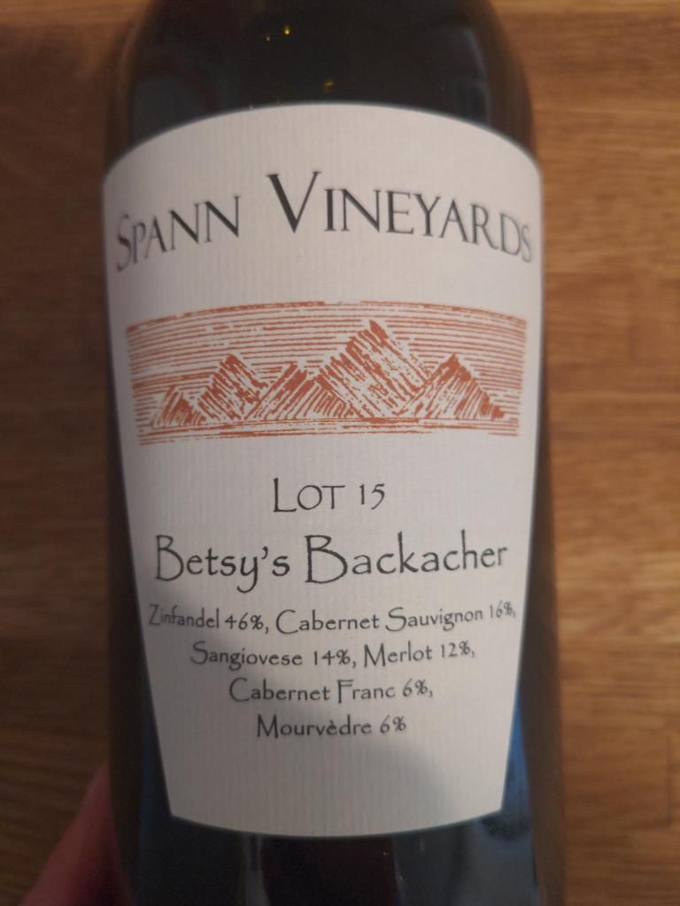 Spann Vineyard Betsy's Backache Red Blend