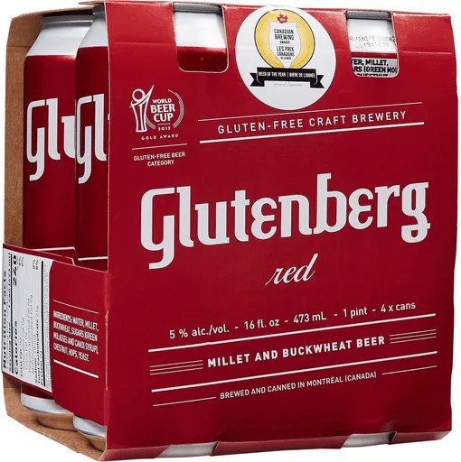Glutenberg Red Ale 4 Pack Cans