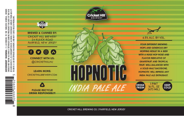Cricket Hill Hopnotic IPA 6 Pack Bottles