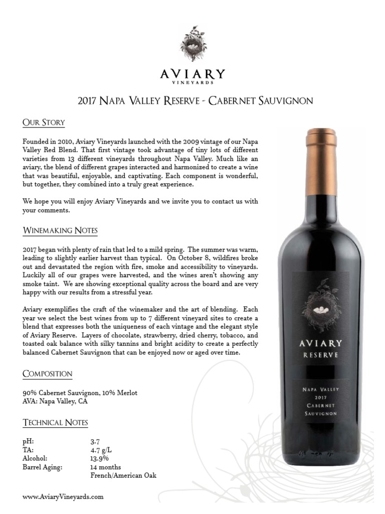 Aviary Napa Red Wine
