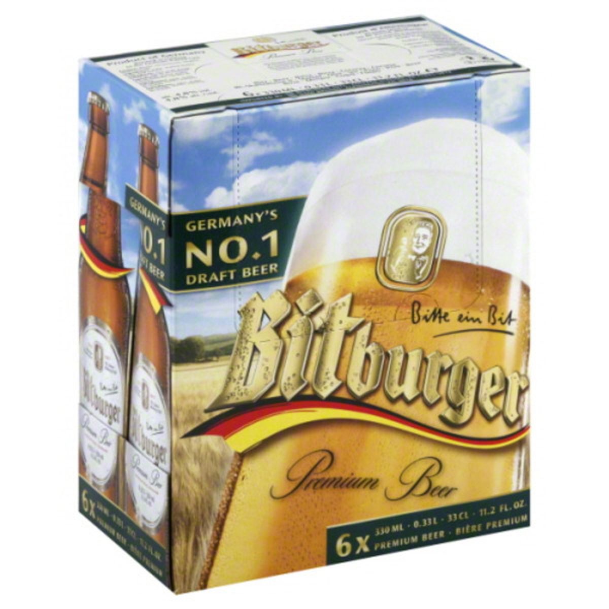 Bitburger Beer 6 Pack Bottles