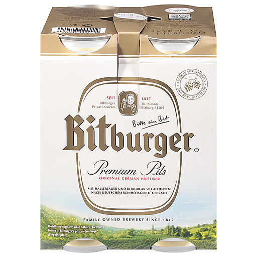 Bitburger Beer 4 Pack Cans