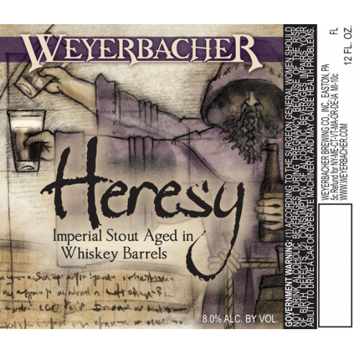 Weyerbacher Heresy 4 Pack Bottles