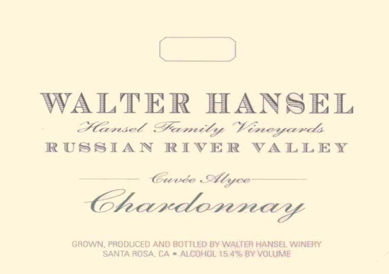 Walter Hansel R R Cuvée Alyce Chardonnay