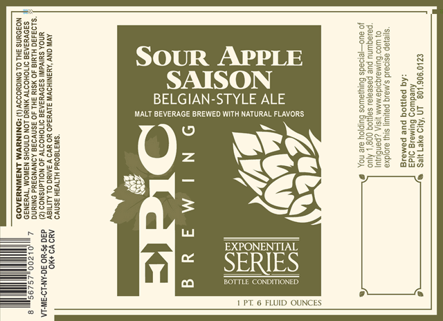 Epic Brew Sour Apple Saison Bottle