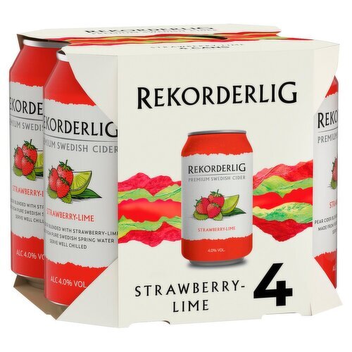 Rekorderlig Strawberry/Lmn 4 Pack Cans Cidre
