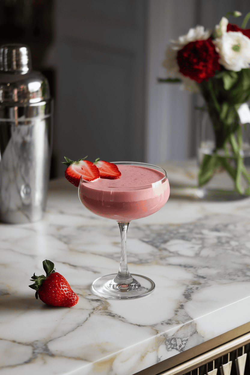 Modern Cocktail Strawberries And Cream