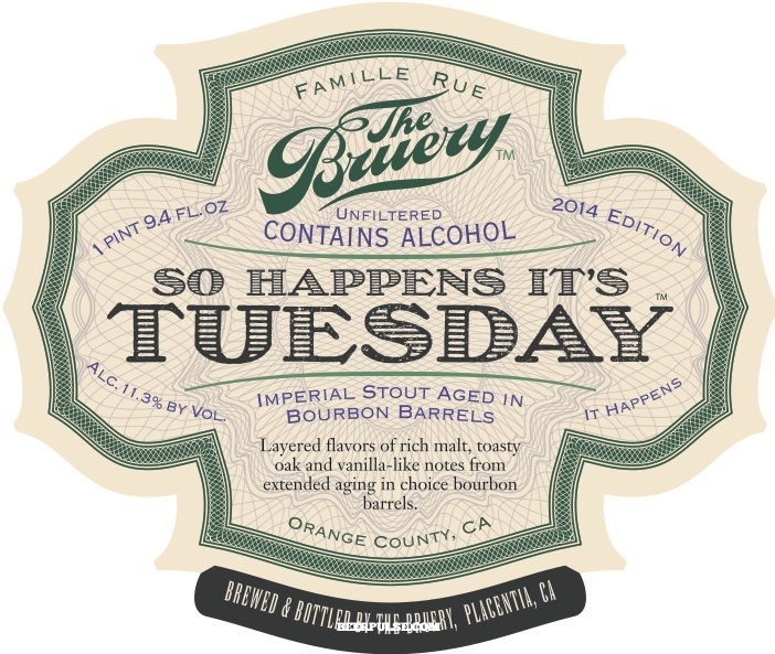 The Bruery So Happens It's Tues Bottle