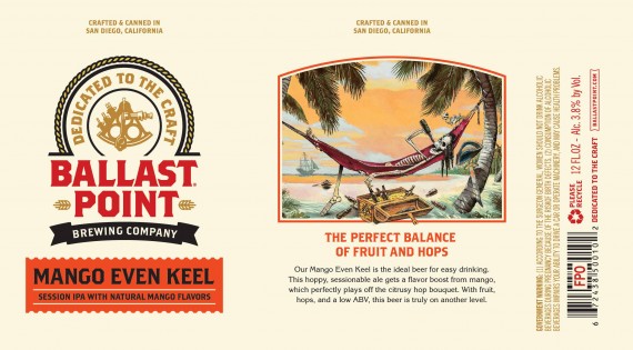 Ballast Pt Mango Evan Keel 6 Pack Cans