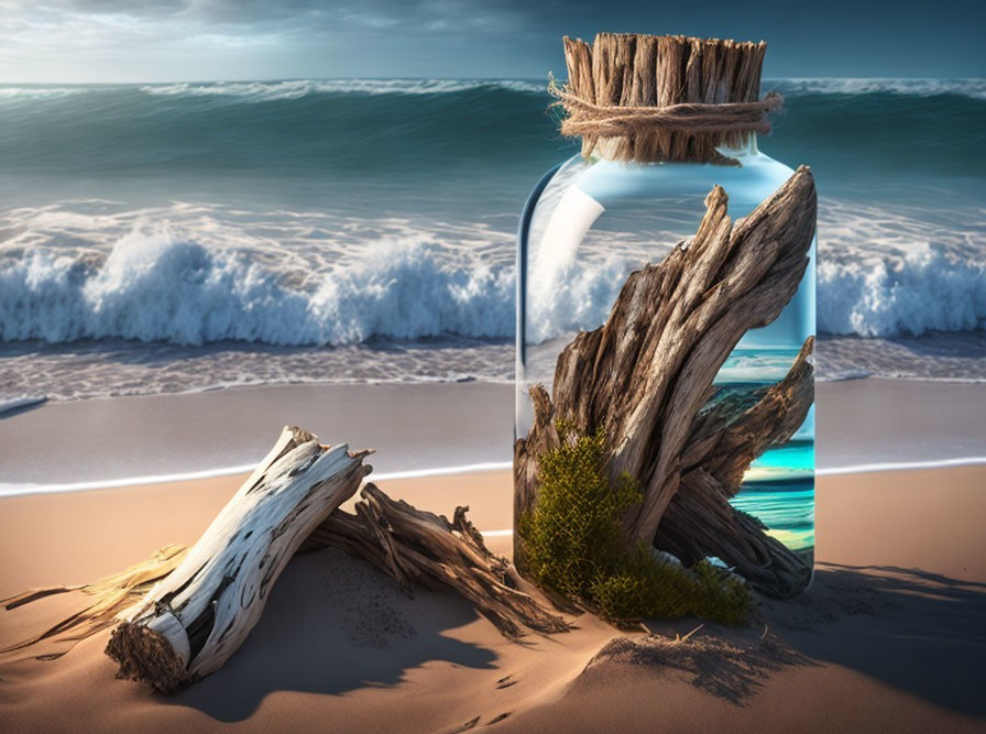Driftwood White Bark Bottle