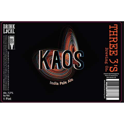 Three 3's Kaos IPA 1/6 Keg