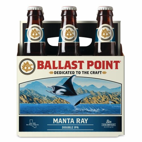 Ballast Pt Manta Ray Double IPA 6 Pack Bottles