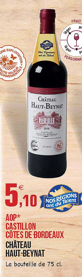Chateau Haut Beynat Castillon Bordeaux Red