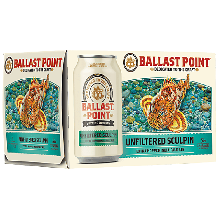 Ballast Pt Unfilter Sculpin 6 Pack Cans