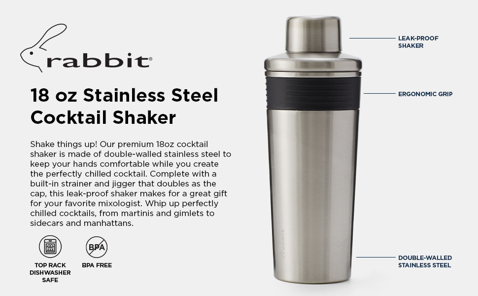 Rabbit Stainless Steel Cocktail Shaker