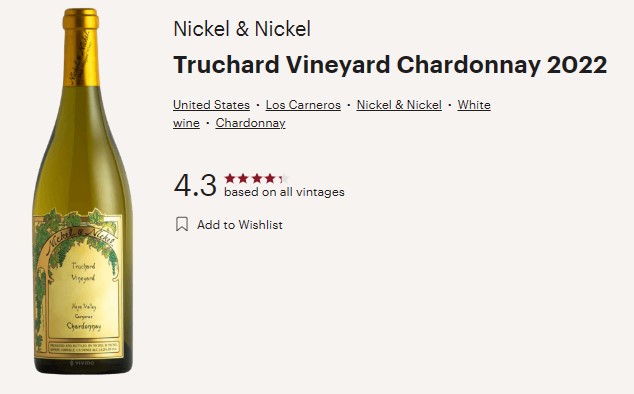 Nickel And Nickel Truchard Vineya Chardonnay