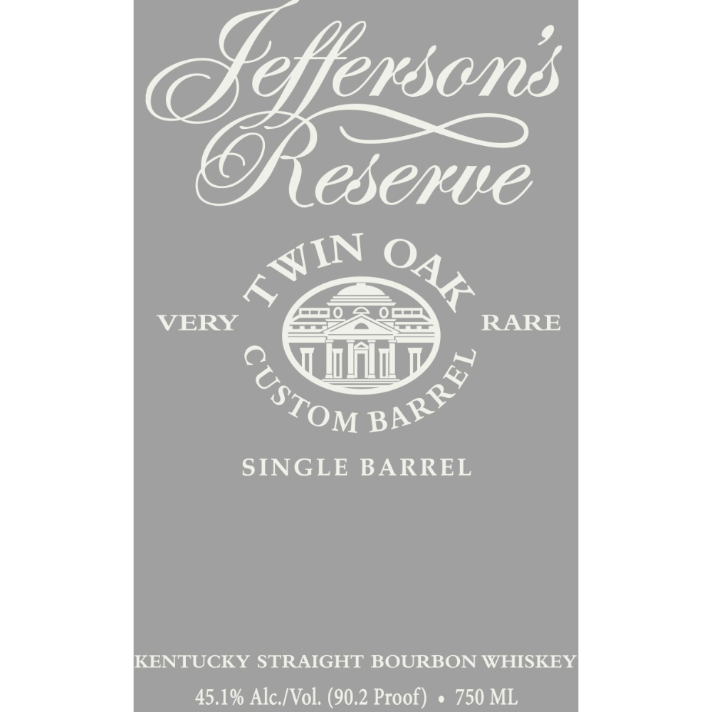 Jefferson's Reserve Twin Oak Custom Barrel