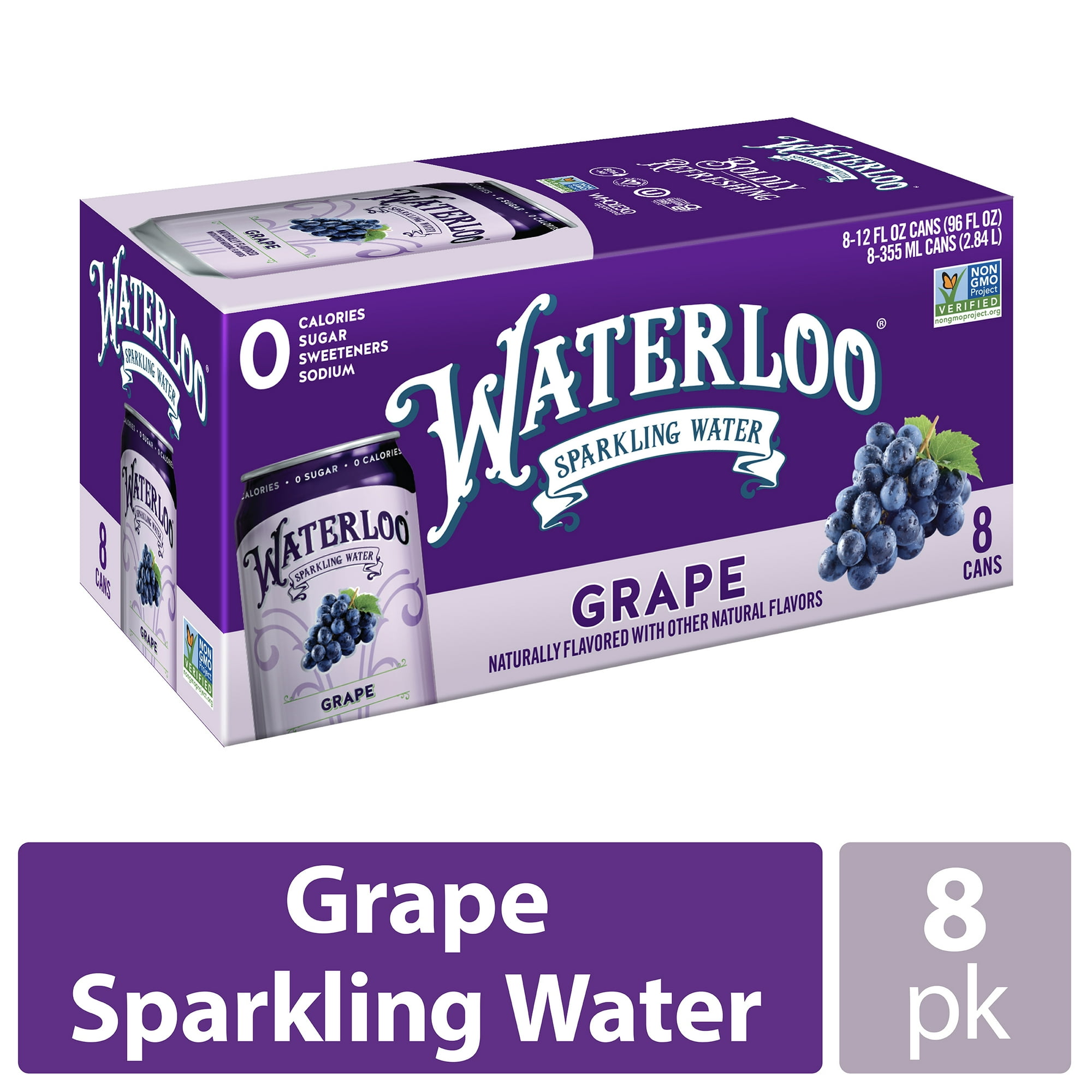 Waterloo Grape Frt 4 Pack Cans
