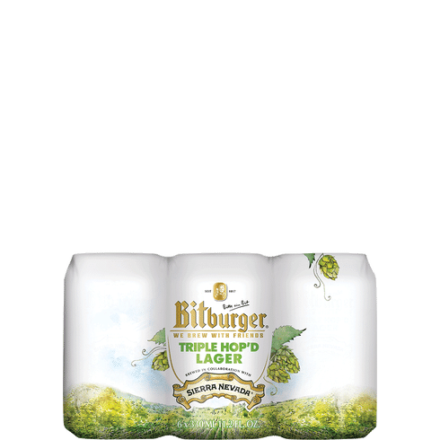 Bitburger Beer Triple Hop Lag 6 Pack Cans