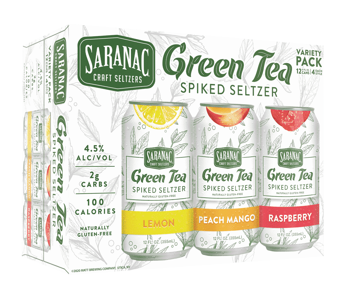 Saranac Green Tea Seltzer 12 Pack Cans