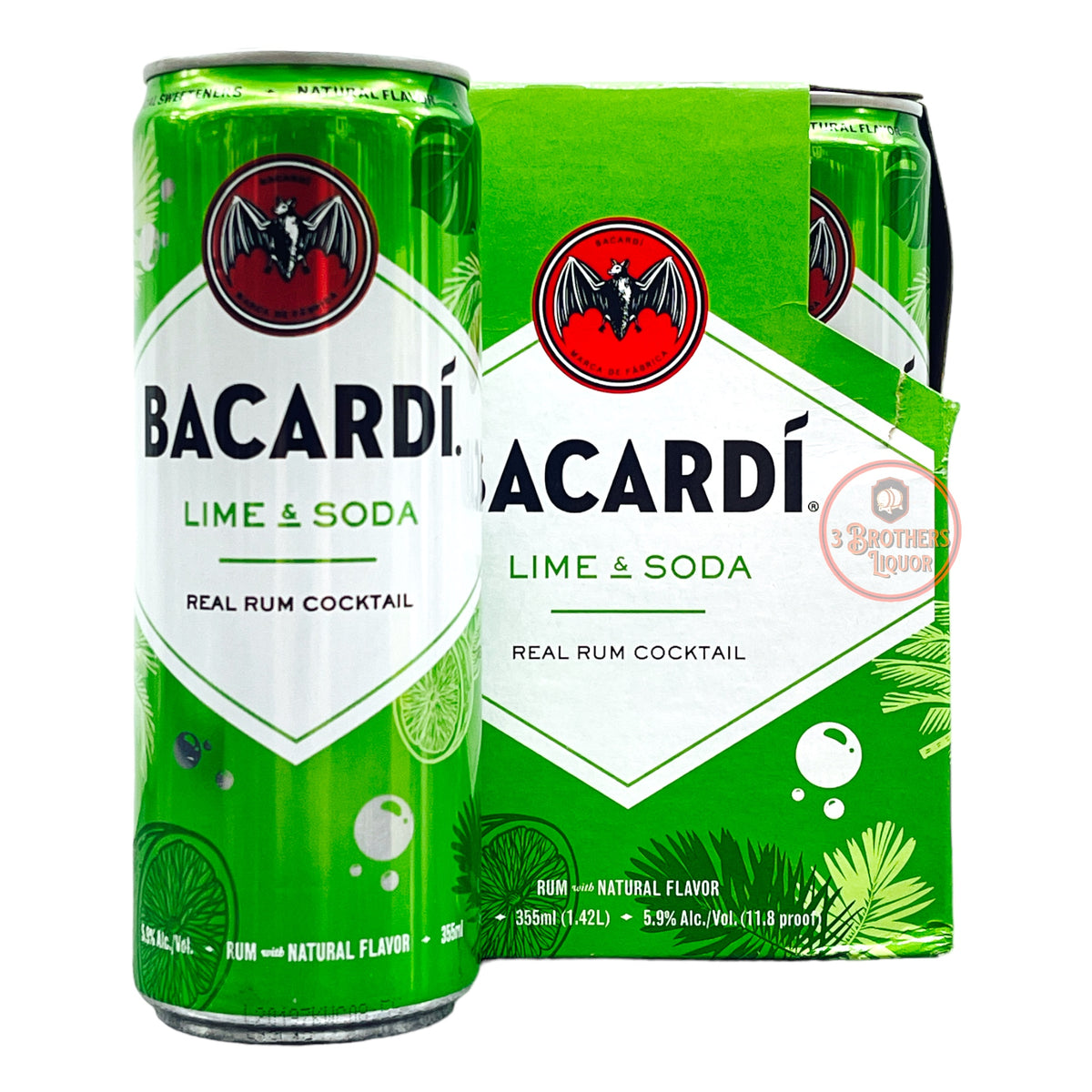 Bacardi Rum Lime Soda Cocktail 4 Pack Cans