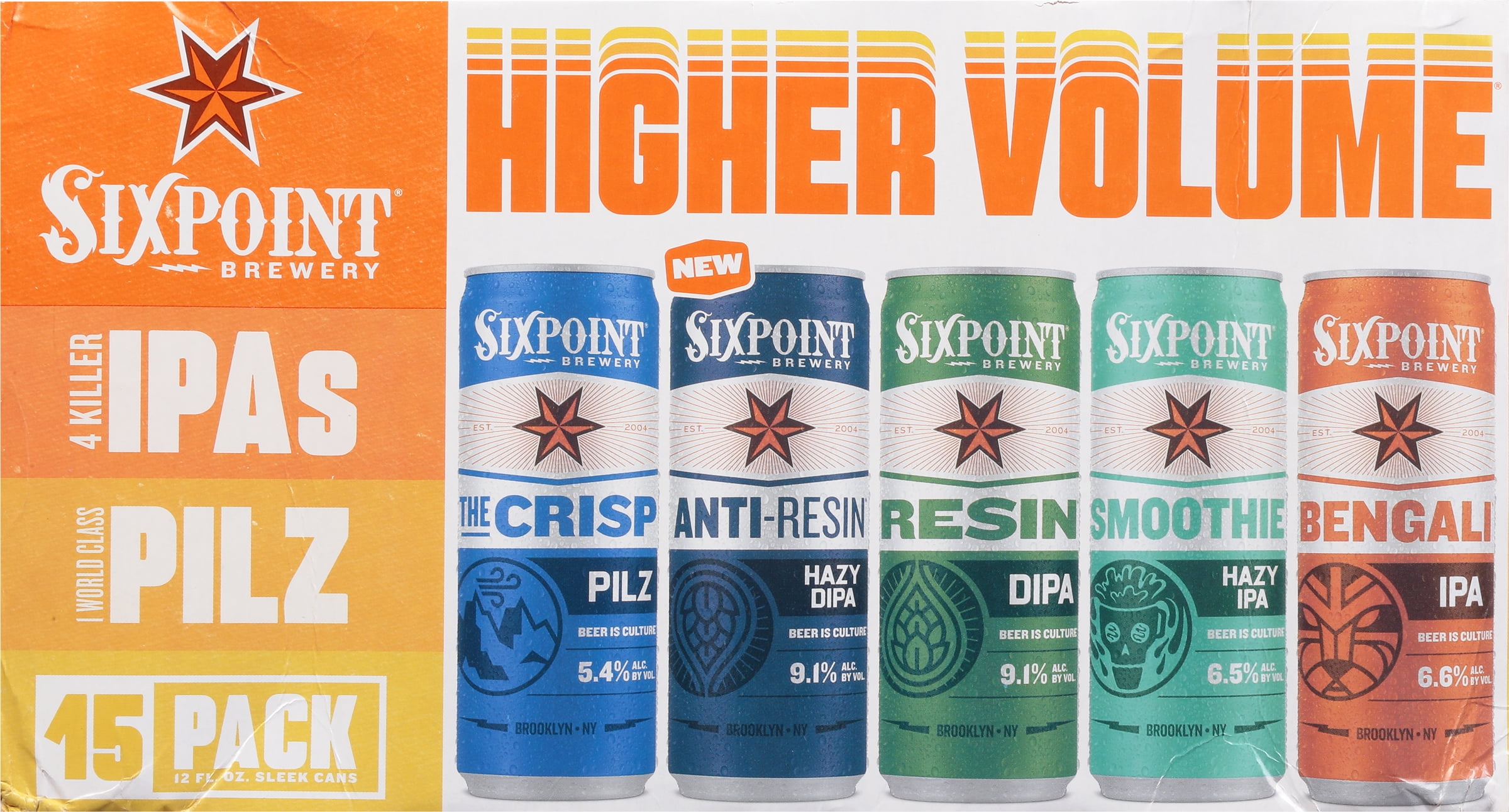 Six Point Higher Volume 15 Pack Cans