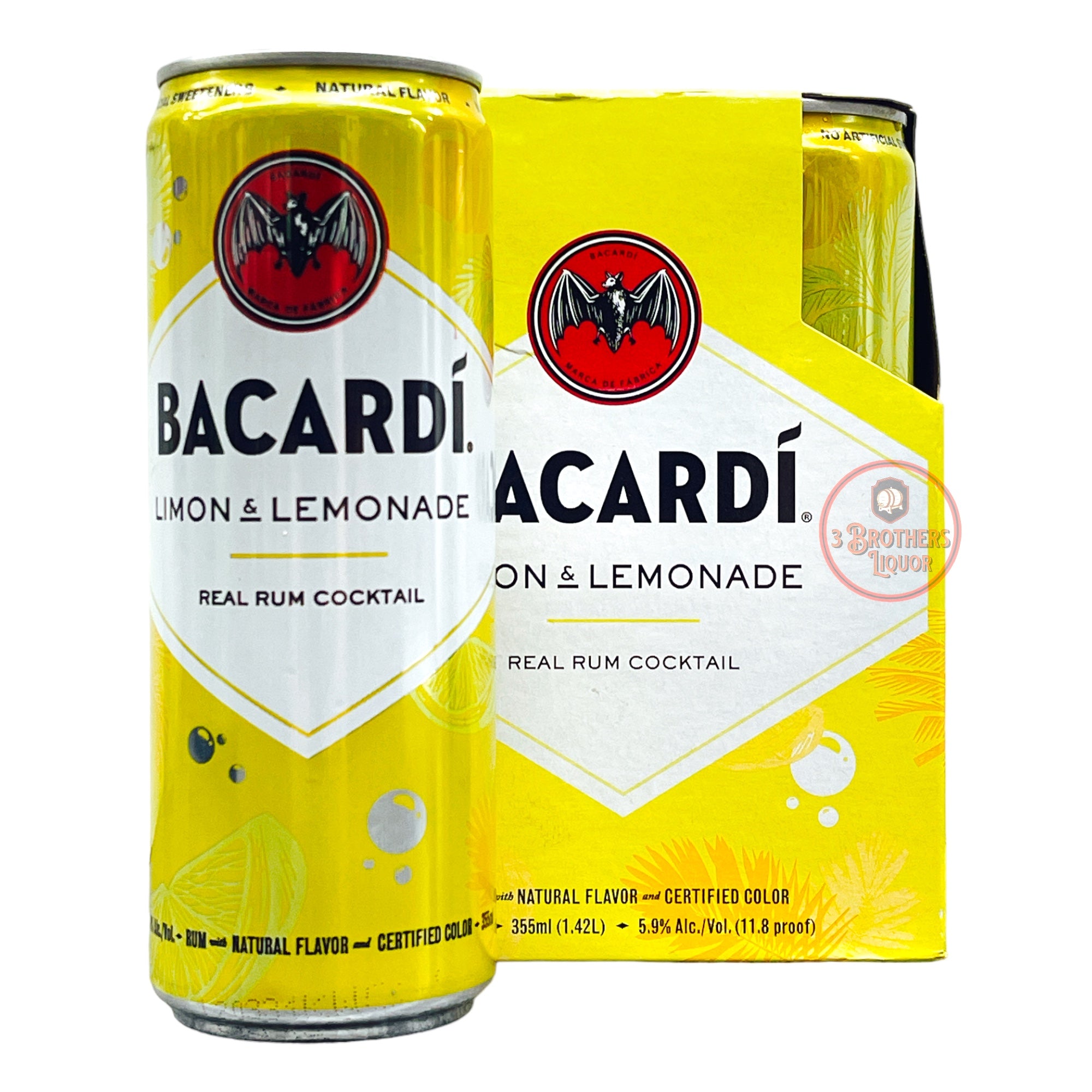 Bacardi Rum Limon And Lemonade 4 Pack Cans