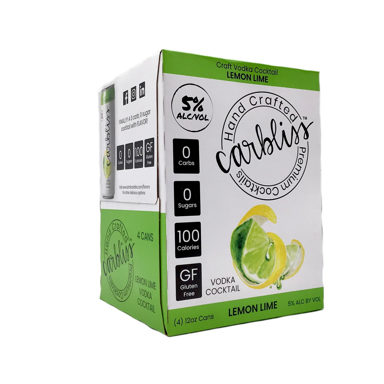 Carbliss Lemon Lime 4 Pack Cans