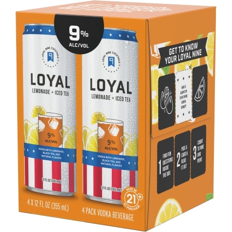 Loyal Nine Lemonade Ice Tea 4 Pack Cans