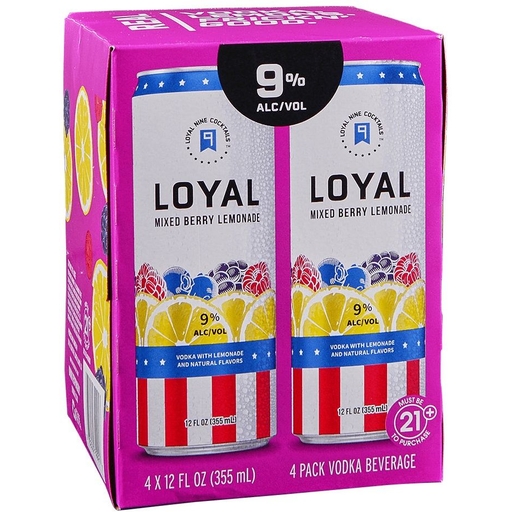 Loyal Nine Mixed Berry Lemonade 4 Pack Cans