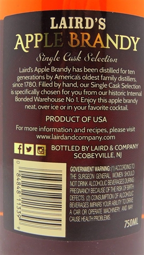 Laird Apple 4 Years Single Cask Brandy