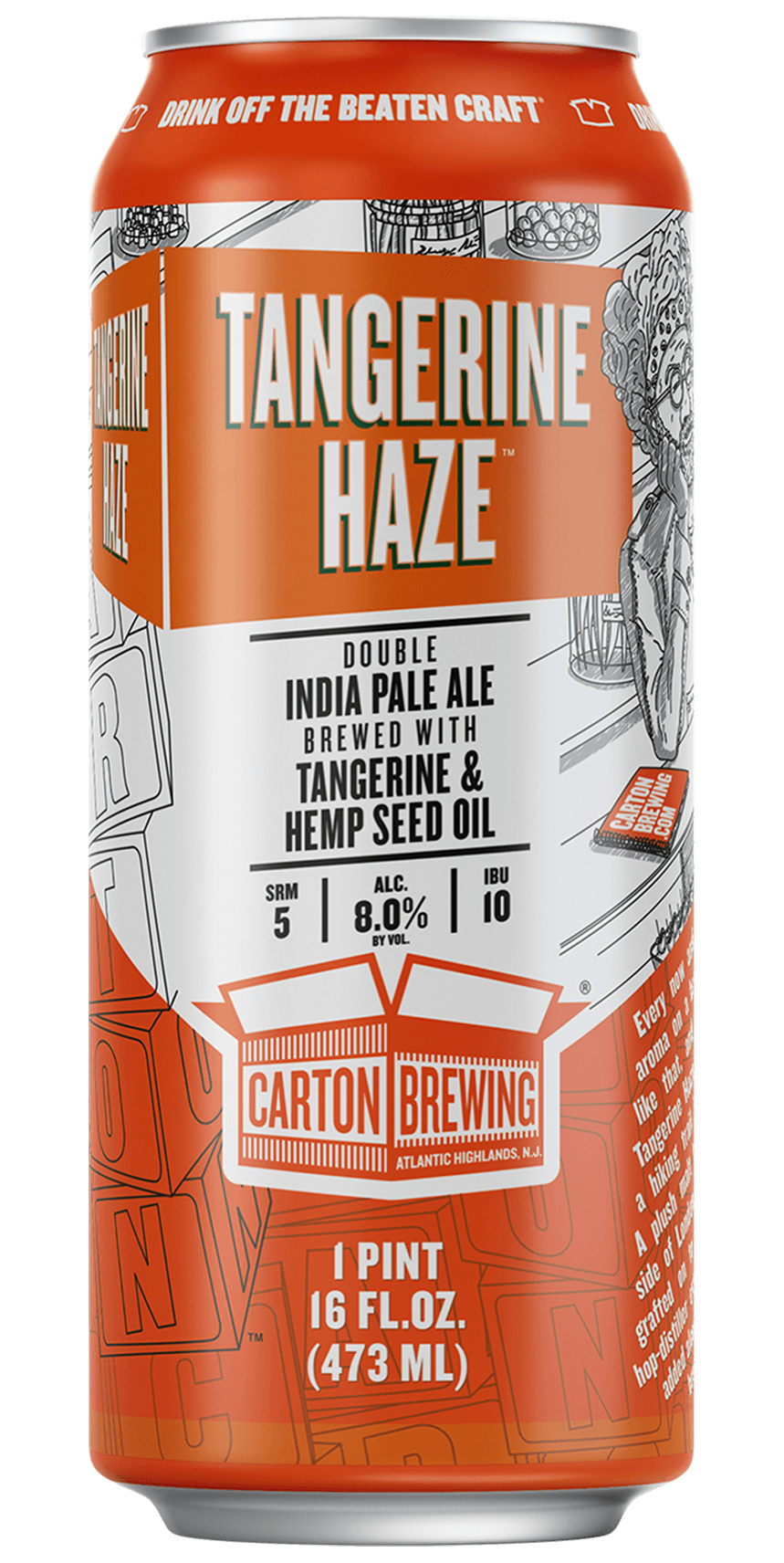 Carton Tangerine Haze 4 Pack Cans