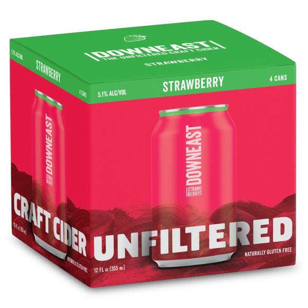Downeast Cider Strawberry 4 Pack Cans