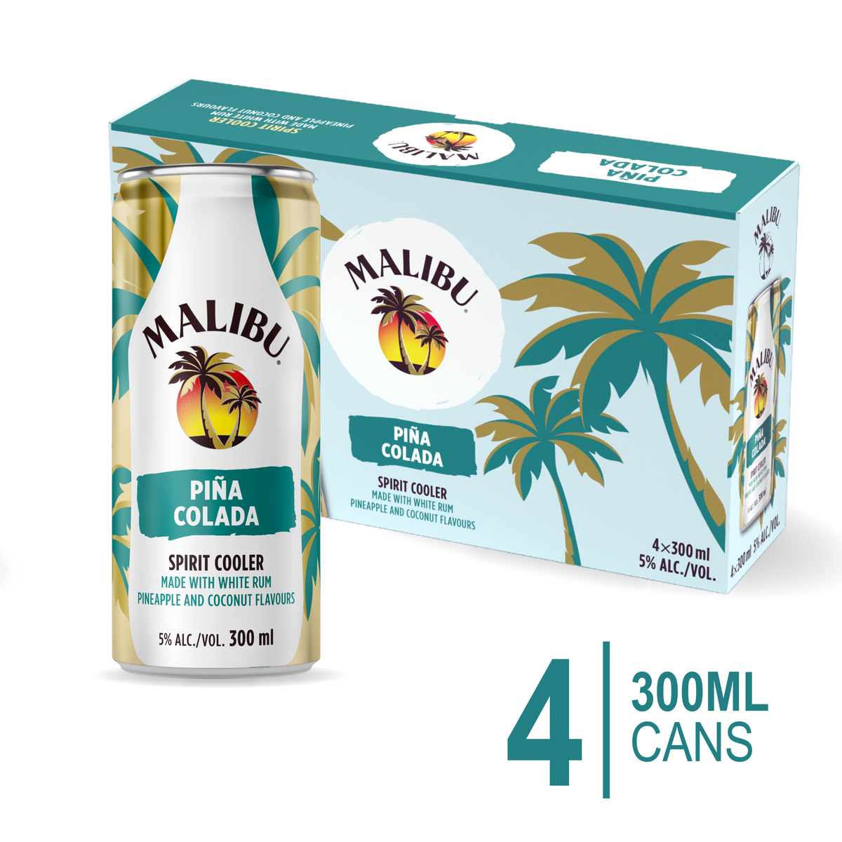 Malibu Pina Colada 4 Pack Cans
