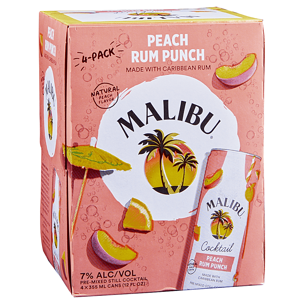 Malibu Peach Rum Punch 4 Pack Cans