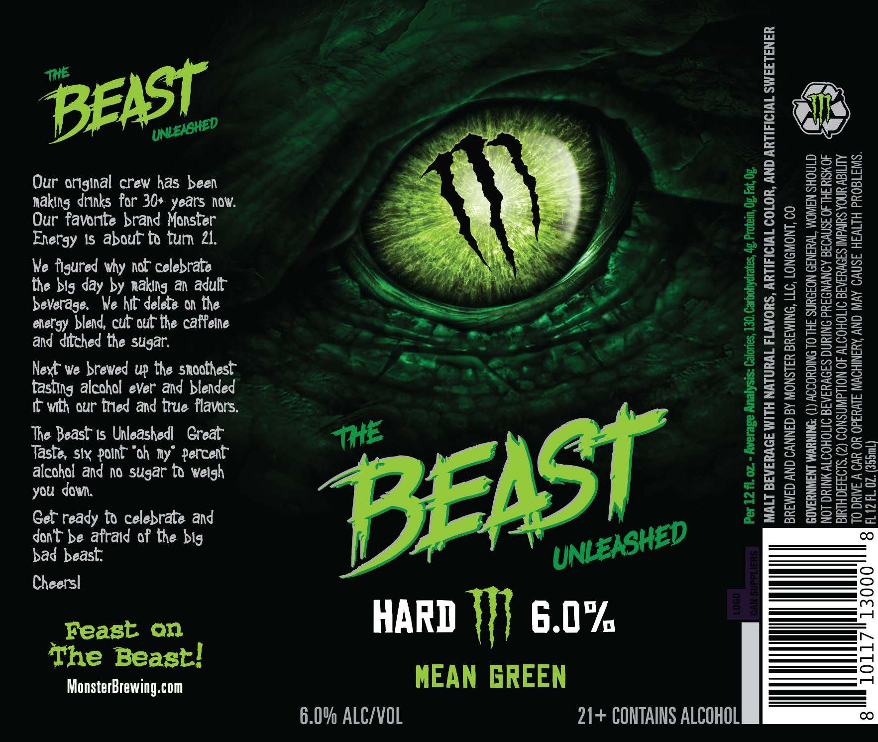 Monster Beast Mean Green Can