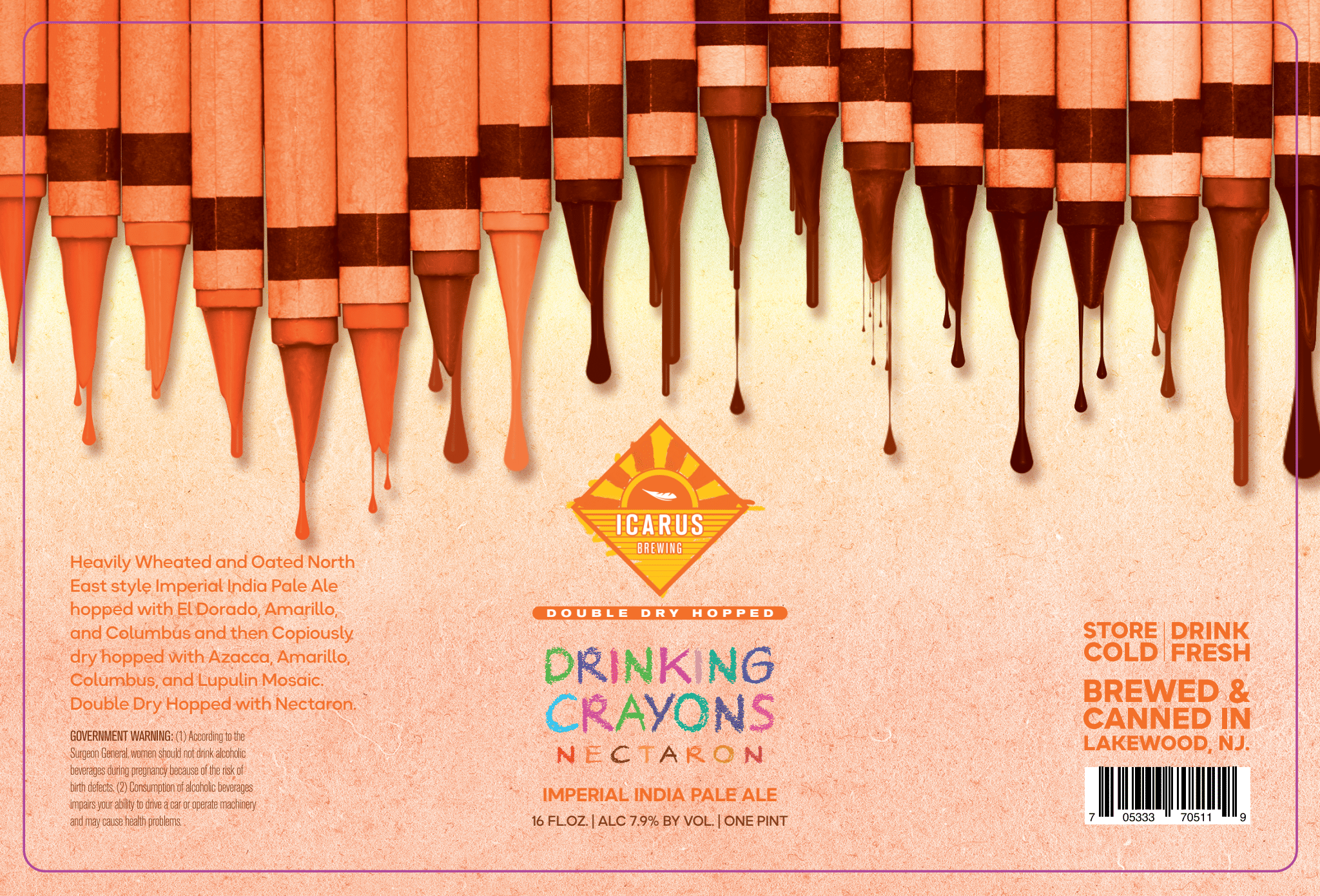 Icarus Drinking Crayons Tri Nec 4 Pack Cans
