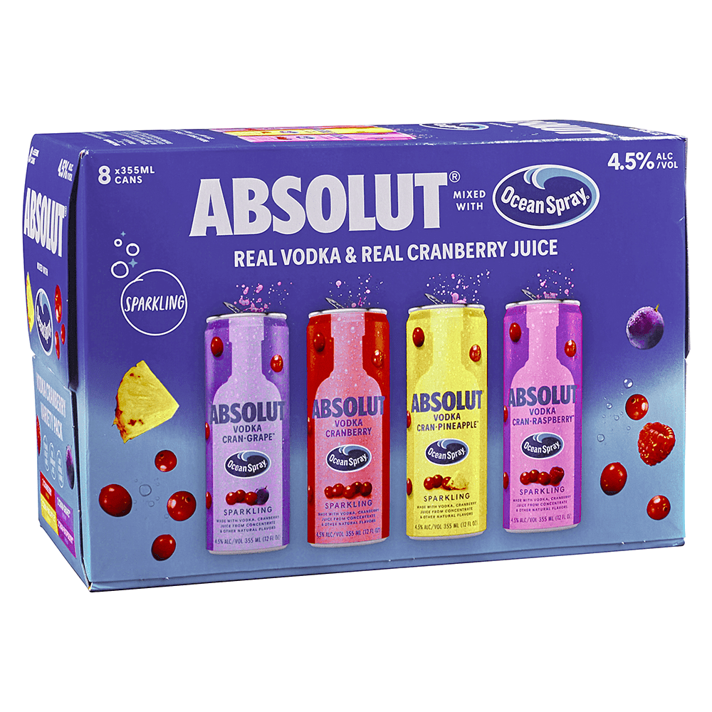Absolut Ocean Spray Variety 8 Pack Cans