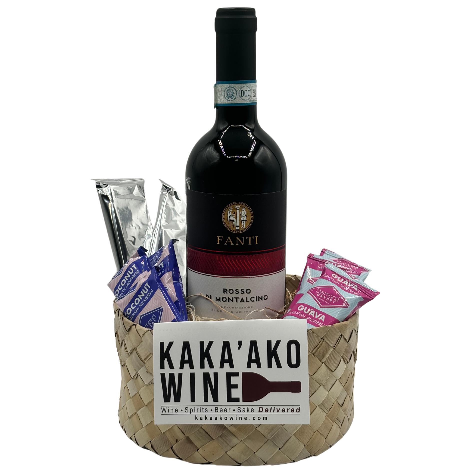 Gift Basket 1 Bottle Rosso Wine Basket