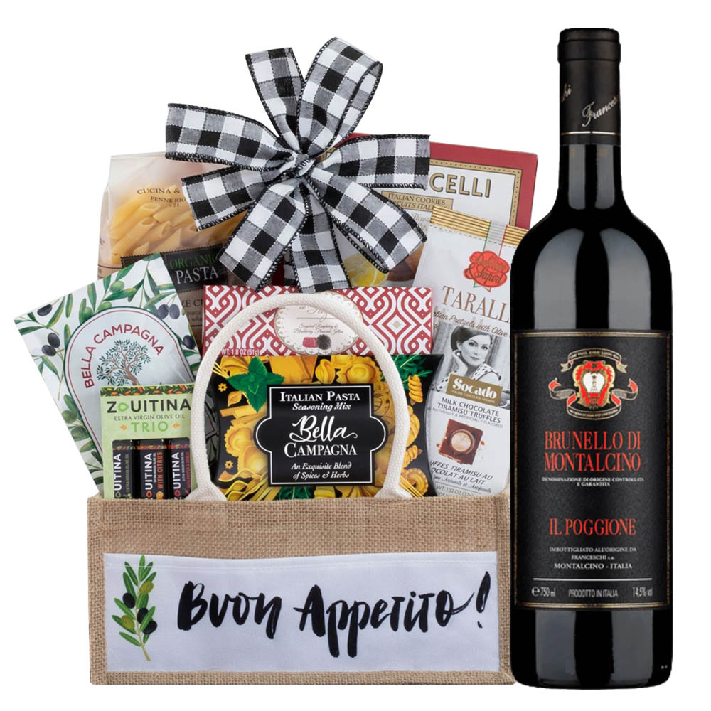 Gift Basket 1 Bottle Brunell0 Wine Basket